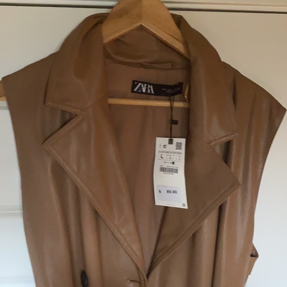Zara Faux Leather Vest size large NEW! - Picture 4 of 4